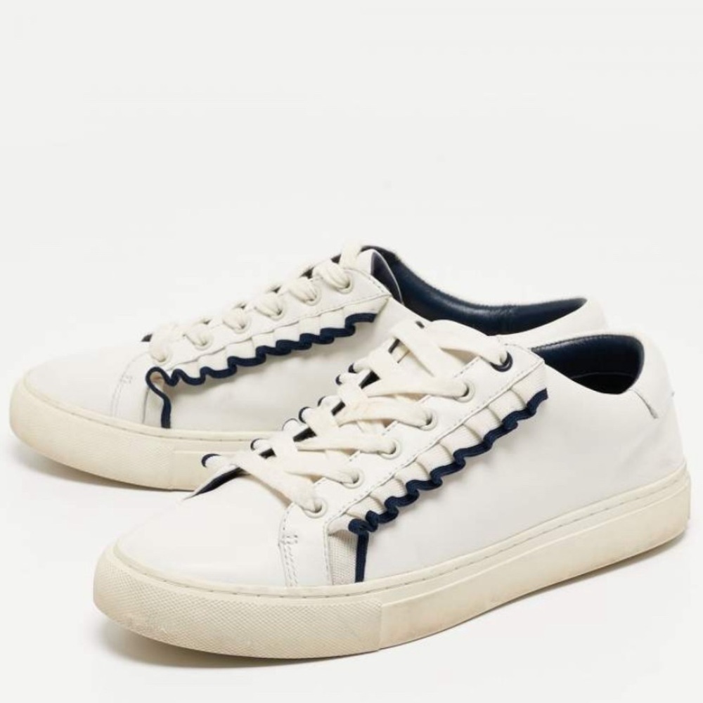 Tory Burch Sport White Ruffle Sneakers Size 6.5
